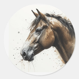 Love Beautiful Clydesdale Horse Animal Art Classic Round Sticker