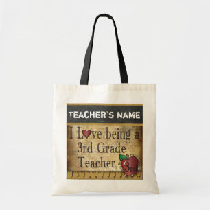 Love Being a 3rd Grade Teacher DIY Name Tote Bag