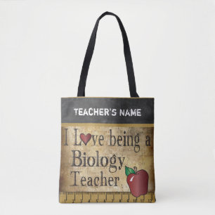 Love Being a Biology Teacher DIY Name Tote Bag