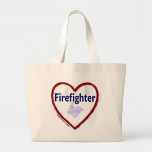 Love Being A Firefighter Large Tote Bag