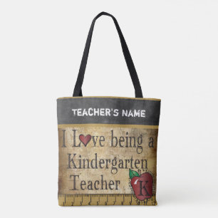 Love Being a Kindergarten Teacher DIY Name Tote Bag