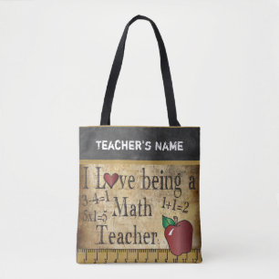 Love Being a Math Teacher   DIY Name Tote Bag