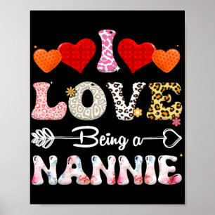 Love Being A Nannie Leopard & Buffalo Fun Moth Poster
