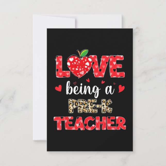 Love Being A Pre-K Teacher Valentines Day Card (Front)