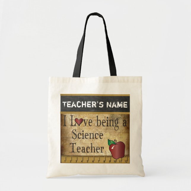 Love Being a Science Teacher | DIY Name Tote Bag (Front)