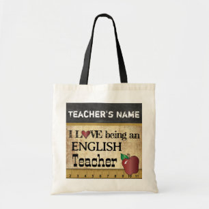 Love Being an English Teacher DIY Name Tote Bag