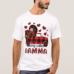 Love Being called Gamma Red Truck Gnome Valentine T-Shirt