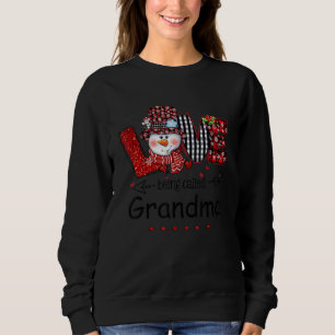 Love Being Called Grandma Snowman Christmas Red Pl Sweatshirt