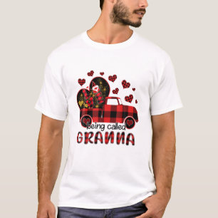 Love Being Called Granna Red Truck Gnome Valentine T-Shirt