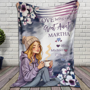 Love Being Called Great Aunt Niece and Nephews  Fleece Blanket