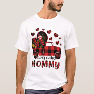 Love Being called Mummy Red Truck Gnome Valentine T-Shirt