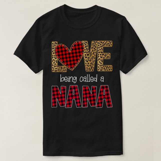 Love Being Called Nana Red Plaid  Premium  T-Shirt (Design Front)
