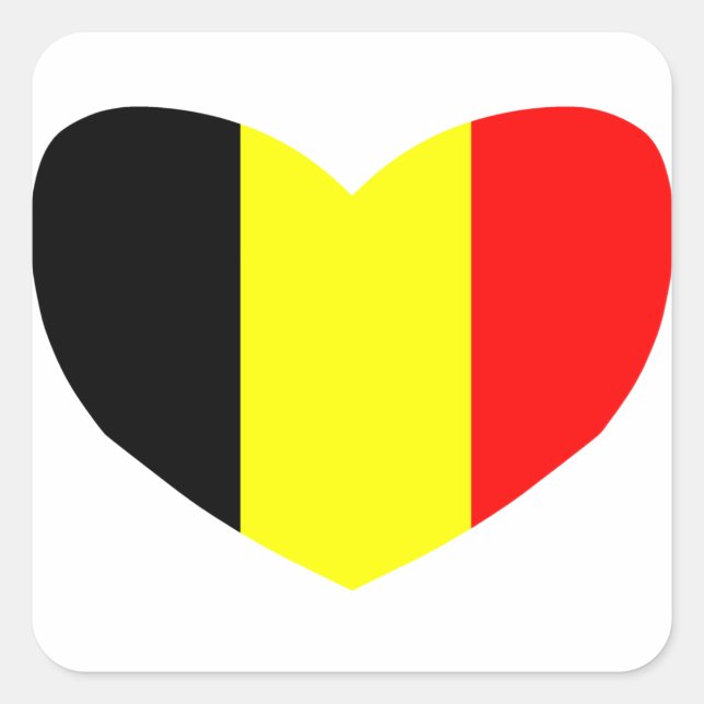 Love Belgium Square Sticker (Front)