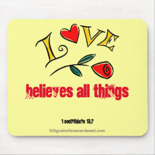 LOVE believes all things ROSE Mouse Pad