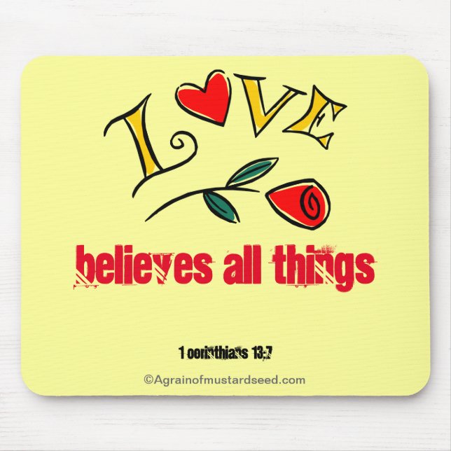 LOVE believes all things ROSE Mouse Pad (Front)