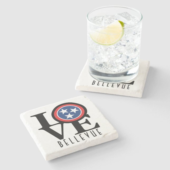 LOVE Bellevue Tennessee Stone Coaster (Side)