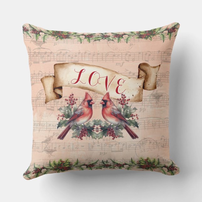 Love, Bells, Music & Paris Postmark Cushion (Back)