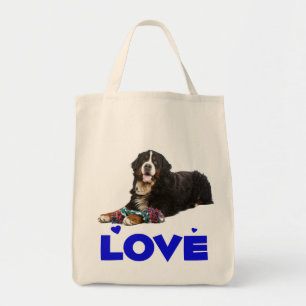 Love Bernese Mountain Dog Puppy Tote Bag