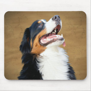 Love Bernese Mountain Puppy Dog Painted Mouse Pad