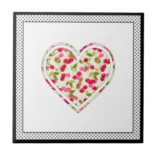 Love, berries, cherry ceramic tile