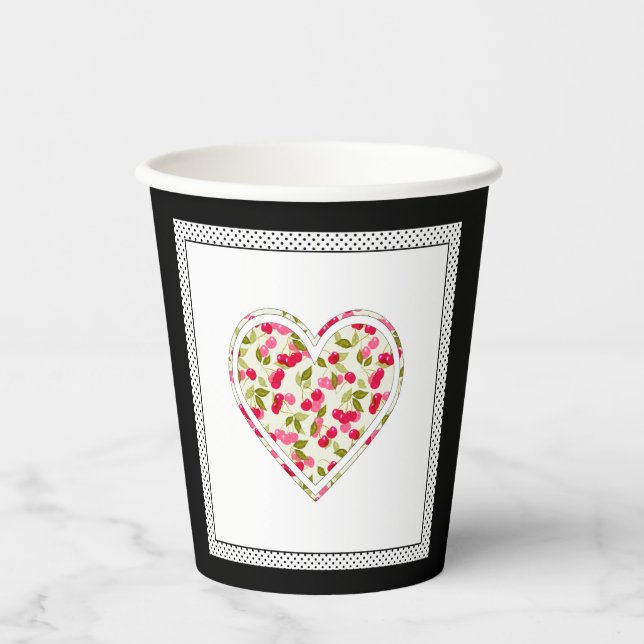 Love, berries, cherry paper cup (Front)