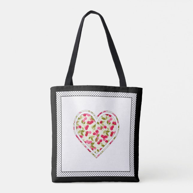 Love, berries, cherry tote bag (Back)