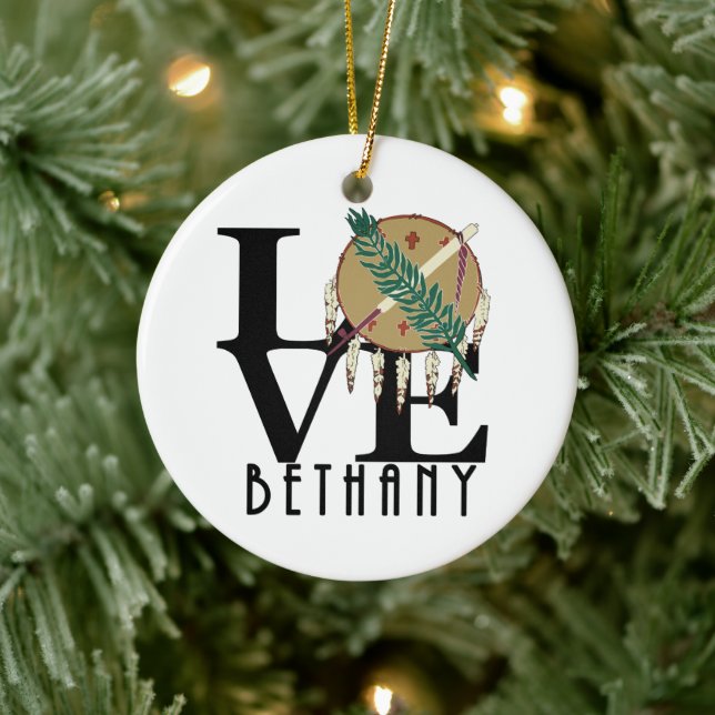 LOVE Bethany Oklahoma Ceramic Ornament (Tree)