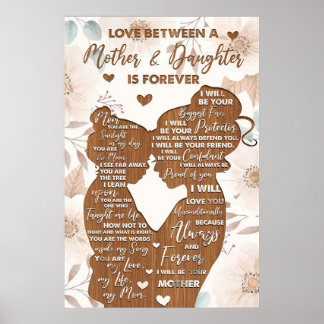 love between a mum daughter, mothers day gifts poster
