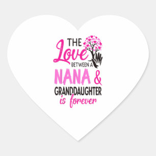 love between a nana and granddaughter is ever heart sticker