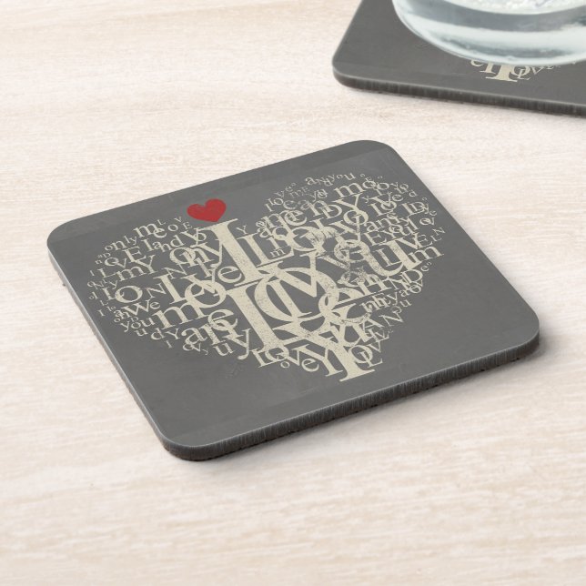 Love Beverage Coaster (Left Side)