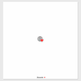Love Beyond Borders – Globe & Heart Symbol Sticker