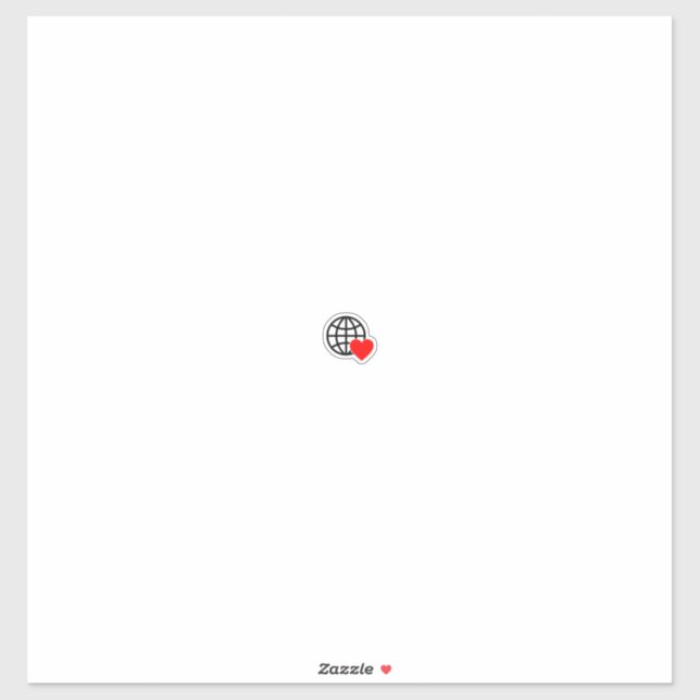 Love Beyond Borders – Globe & Heart Symbol Sticker (Sheet)