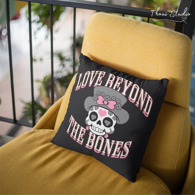 Love Beyond The Bones Valentine Modern Retro Skull Cushion (Creator Uploaded)