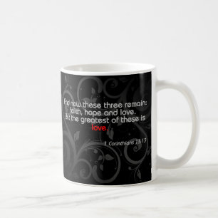 Love Bible Verse, Black/Red Coffee Mug