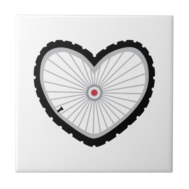 Love Bicycle Ceramic Tile (Front)