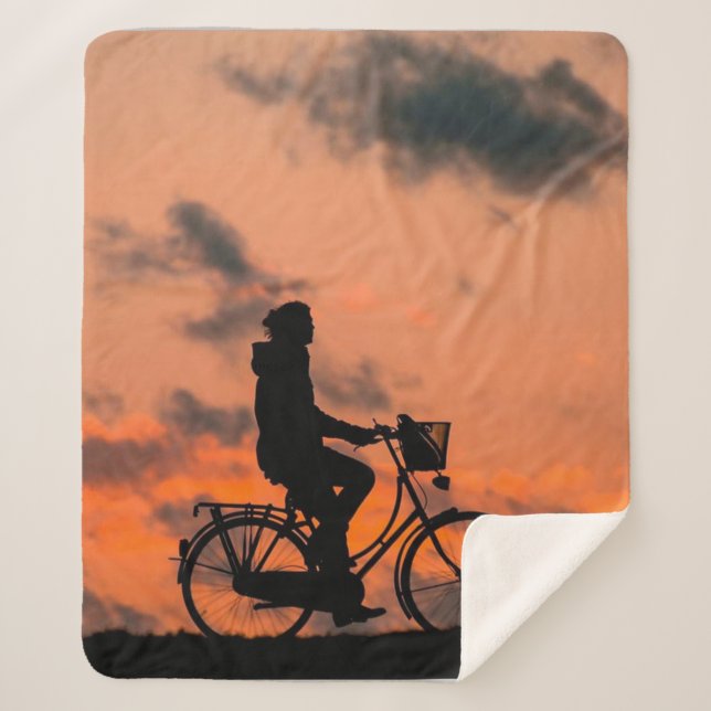 Love Bike Biking Cycle Sport Fitness Sherpa Blanket (Front)