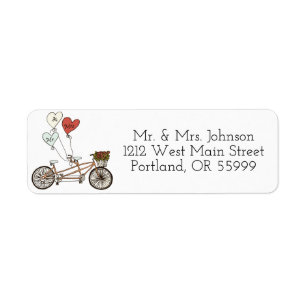 Love bike Mr. & Mrs. address labels
