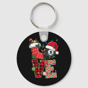 Love Billiards Christmas Santa Hat Billiardser Pla Key Ring