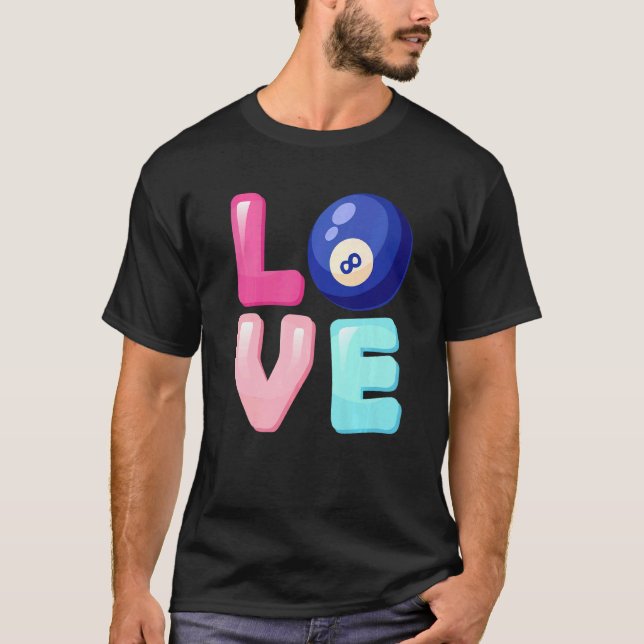 Love Billiards Player Team Fan Girls Womens T-Shirt (Front)