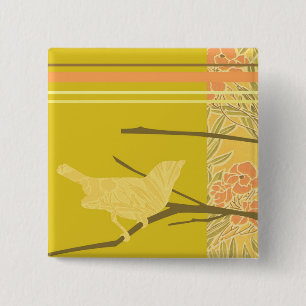 Love Bird 2 Design Botton 15 Cm Square Badge