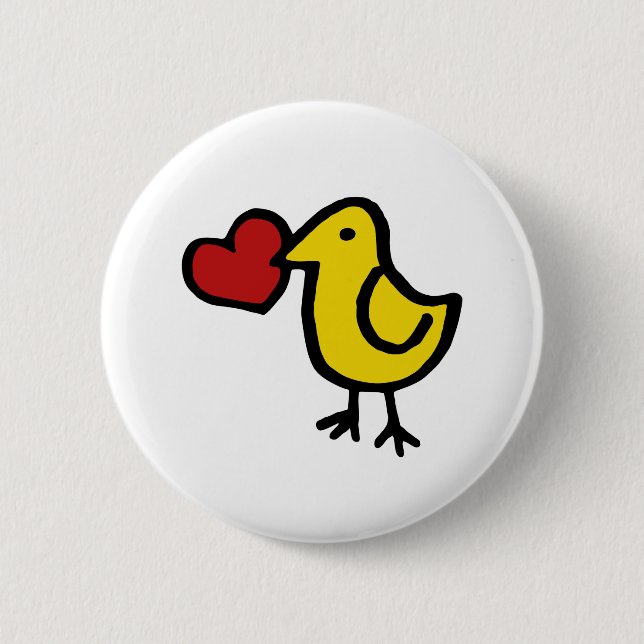 Love Bird 6 Cm Round Badge (Front)