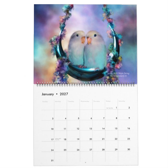 Love Bird Art Calendar 2014 (Jan 2027)