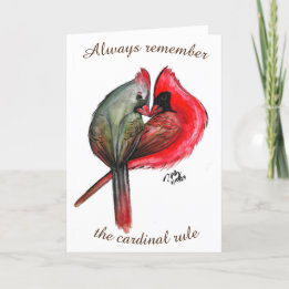 Love Bird Cardinal Rule Valentine's Day Card
