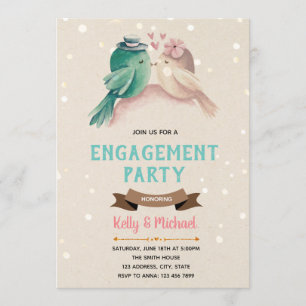 Love bird engagement party invitation