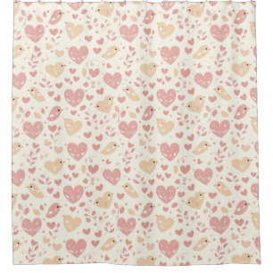 Love Bird & Heart Shower Curtain