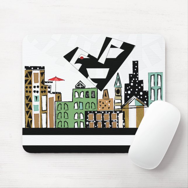 LOVE BIRD IN THE CITY  MOUSE PAD (With Mouse)