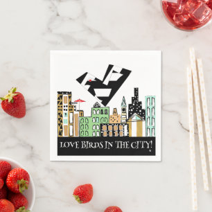 LOVE BIRD IN THE CITY NAPKIN