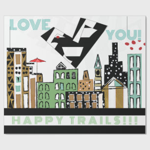 LOVE BIRD IN THE CITY WRAPPING PAPER