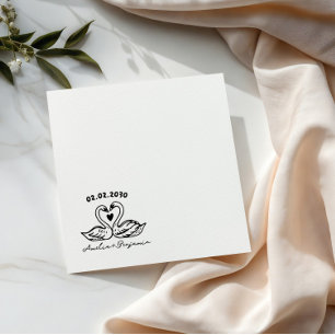 Love Bird Swans Cocktail  wedding Napkins