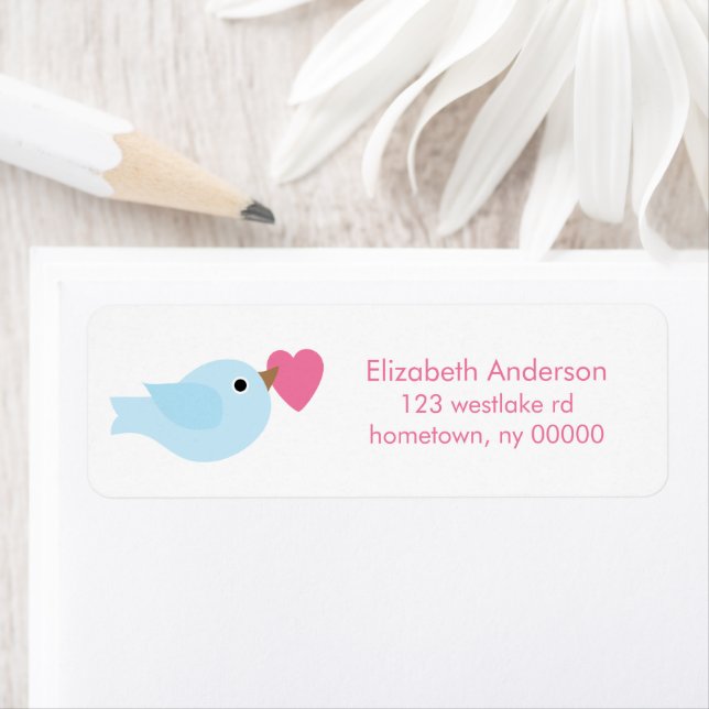 Love Bird Valentines Day Return Address Label (Insitu)